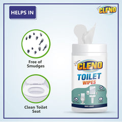 Cleno Toilet Cleaning Wet Wipes For all Toilet Areas like Toilet Commode/Toilet Seats/Flush/Knobs/Wash-basin - 50 Wipes (Ready to Use)