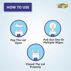 Cleno Toilet Cleaning Wet Wipes For all Toilet Areas like Toilet Commode/Toilet Seats/Flush/Knobs/Wash-basin - 50 Wipes (Ready to Use)