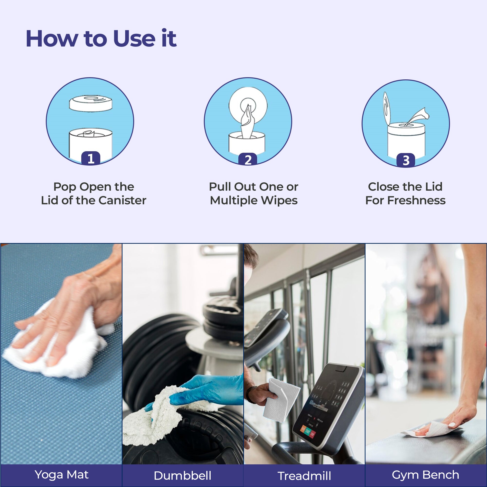 Cleno gym wipes - quick cleaning solution