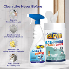 Cleno bathroom cleaner wet wipes - removing tough stains