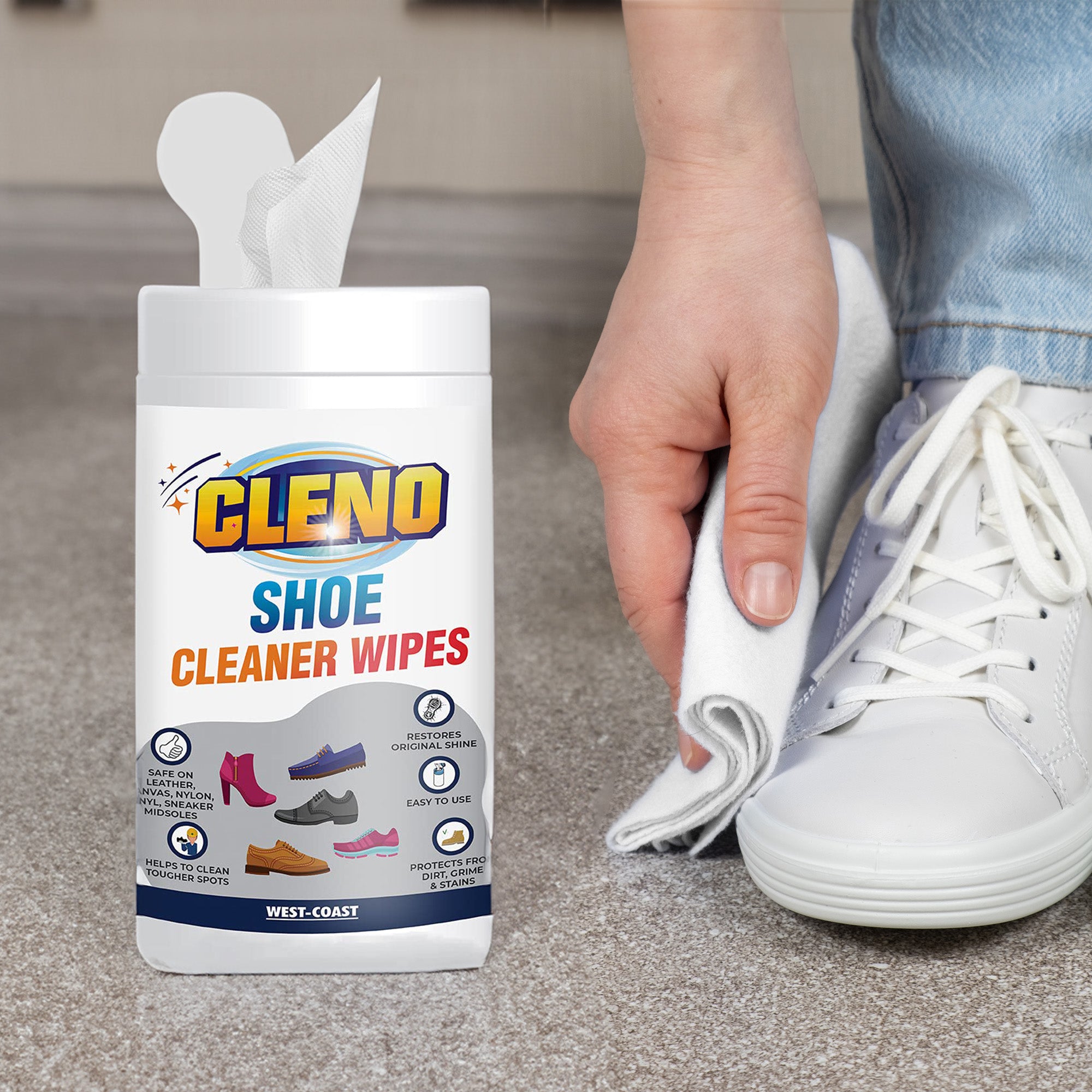 Cleno shoe cleaner wipes - best for white shoes