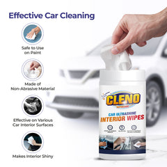 Cleno car wipes - removing grime from a toddler's car seat