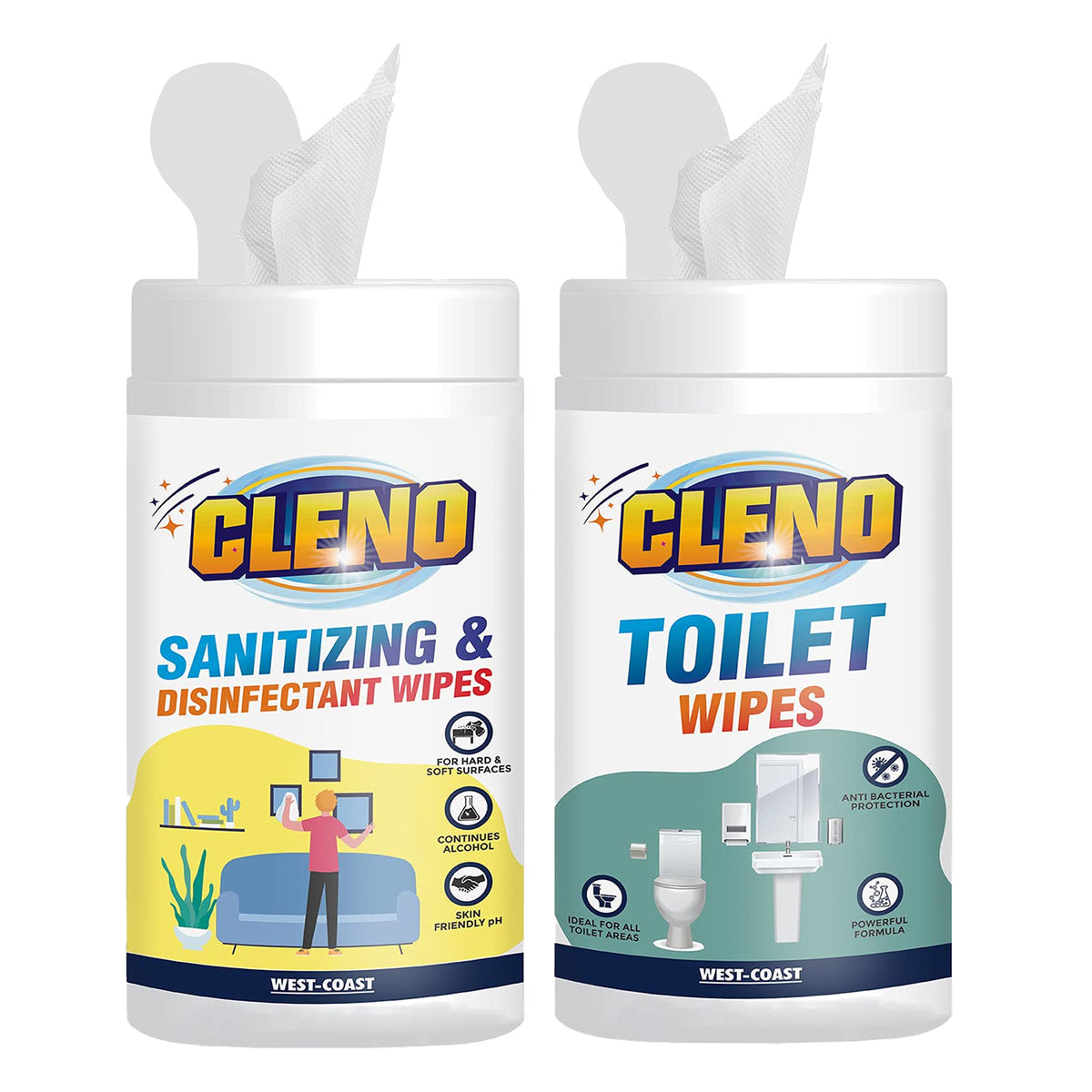 Cleno sanitizing wipes - on-the-go convenience