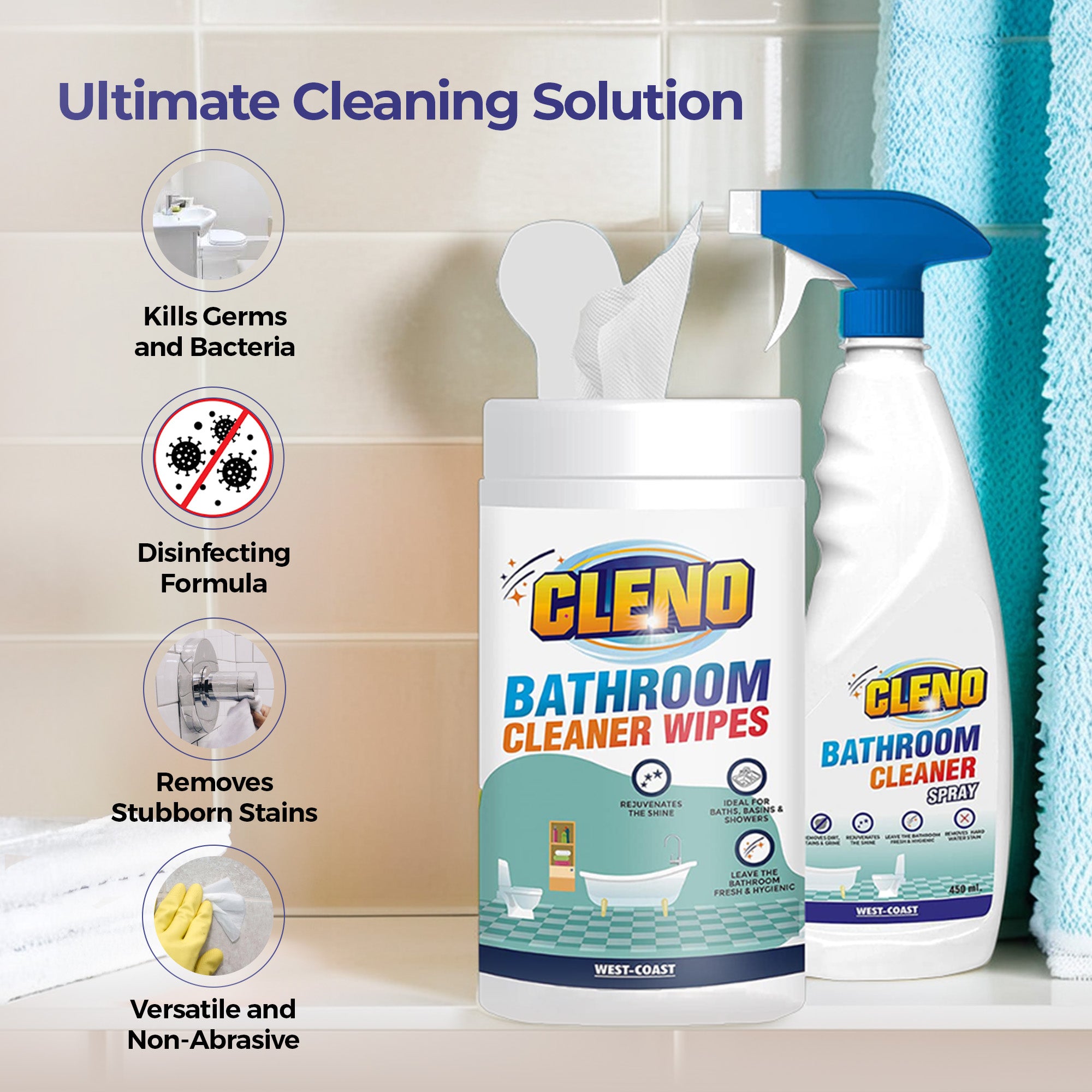 Cleno cleaning wipes - multi-surface use