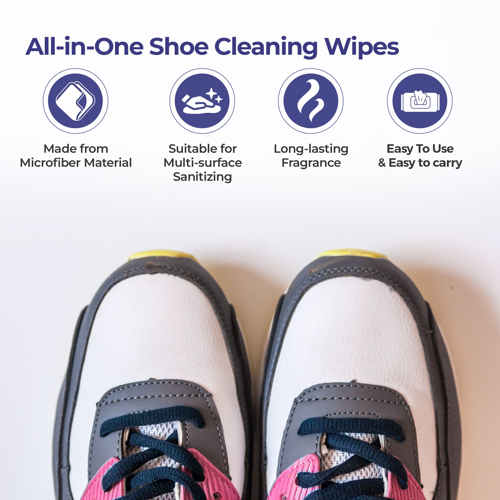 Cleno shoe cleaner wipes - quick cleaning for kids' shoes