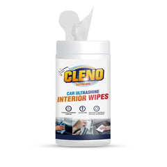 Cleno Car Ultrashine Interior Wipes - 50 Wipes Ready-to-Use Cleaning Essentials | Restore & Protect Your Car's Original Appearance | Ultimate Car Cleaning Kit