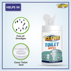 Cleno Toilet Cleaning Wet Wipes For all Toilet Areas like Toilet Commode/Toilet Seats/Flush/Knobs/Wash-basin - 50 Wipes (Pack of 3) (Ready to Use)