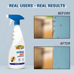 Cleno Herbal Ant Repellent Spray|Kills and Repels Ants, Roaches, Fleas and More - 450 ml (Ready to Use) White