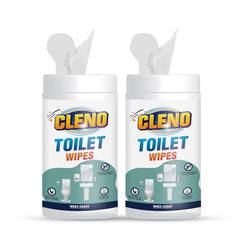 Cleno Toilet Cleaning Wet Wipes For all Toilet Areas like Toilet Commode/Toilet Seats/Flush/Knobs/Wash-basin - 50 Wipes (Pack of 2) (Ready to Use) (654)