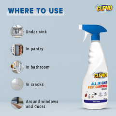 Cleno All in One Pest Control Spray | for Pest, Fungicide, Dust Mite, Bedbugs, Ants, Termites– 450 ml (Ready to Use)