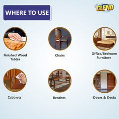 Cleno Wood & Laminate Furniture Wet Wipes Clean, Restore Polish & Protects - Wood Tables/Chairs/Cupboard/Bedroom Furniture/Cabinets/Benches/Doors/Desks- 50 Wipes (Pack of 5) (Ready to Use)